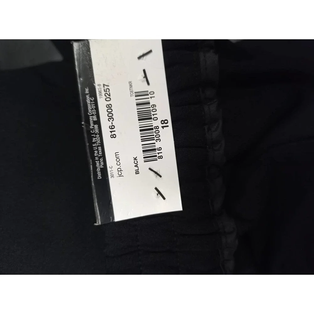 NWT Worthington Black Belt Front Crop Pants Work - Picture 6 of 6